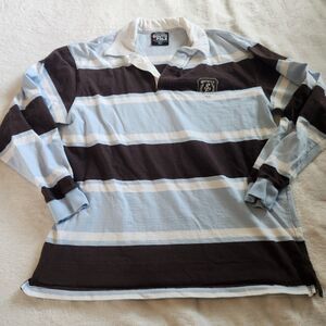 Vintage Y2K Southpole Striped Rugby Shirt Long Sleeve Polo Size L
